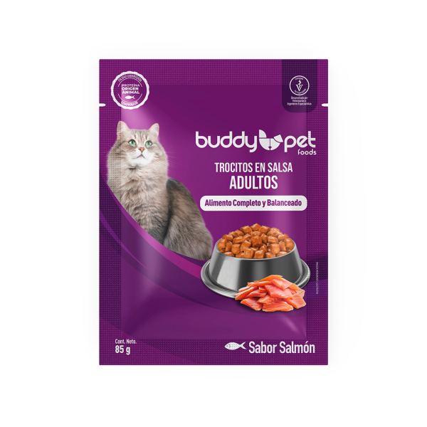 Trocitos en Salsa Gatos Adultos Sabor Salmón 85g