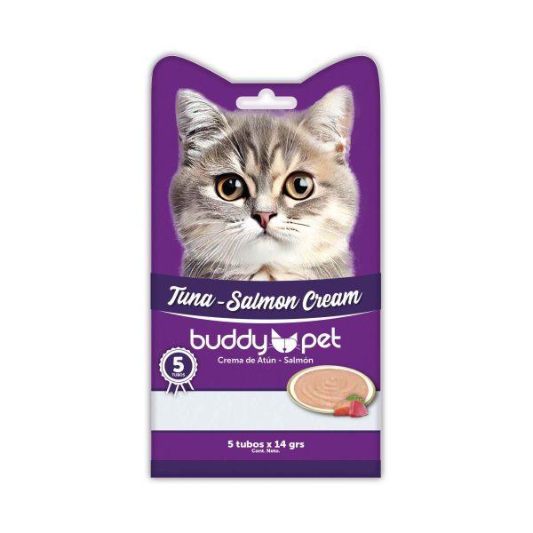 Buddy Cream Sabor Atún-Salmón Para Gatos 5 un