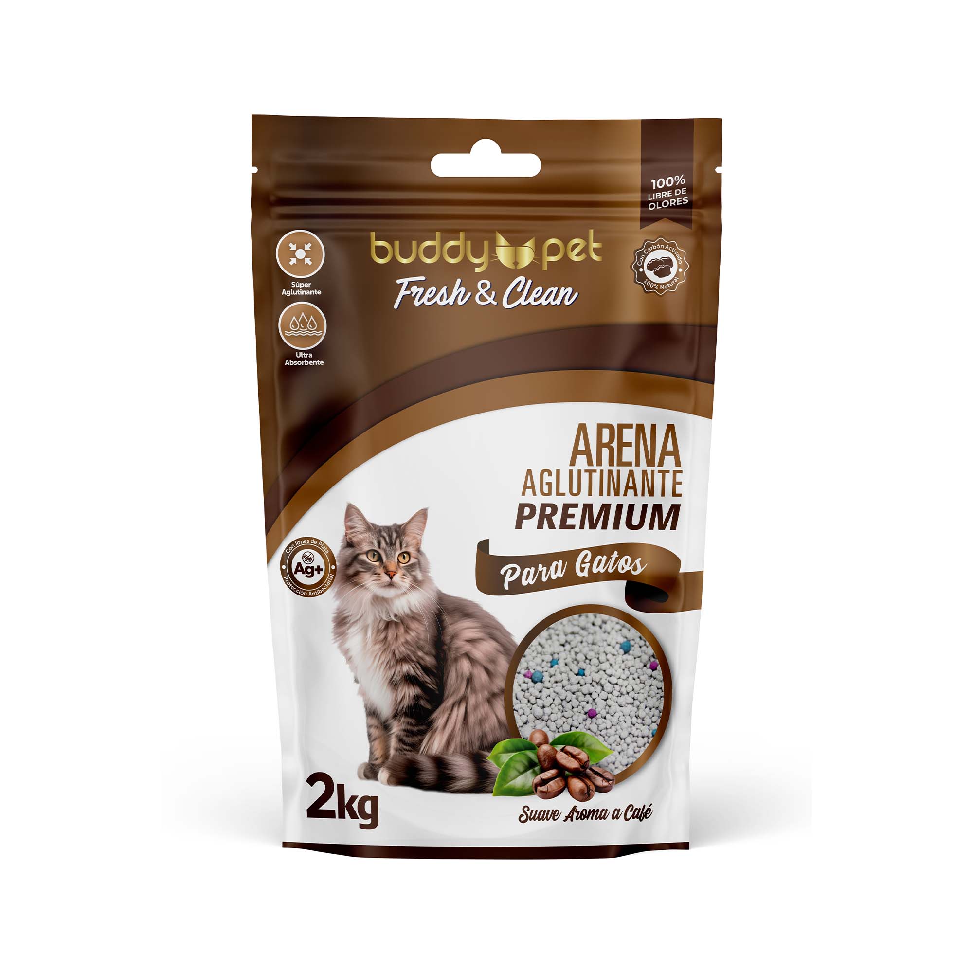 Arena Sanitaria Para Gato Café 2 kg